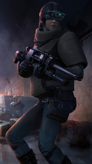 Player in tactical gear with a weapon