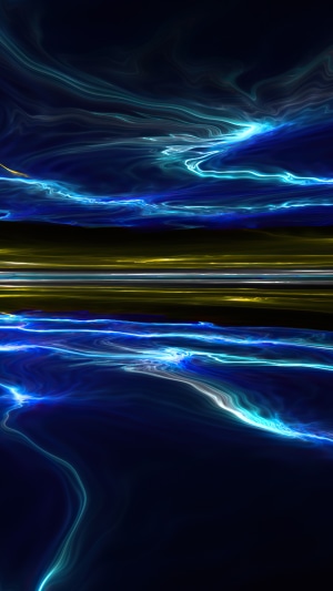 Abstract Digital Art with Blue and Yellow Light