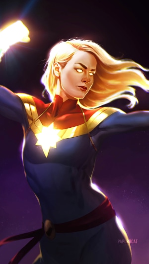 Captain Marvel artwork by Papurrcat