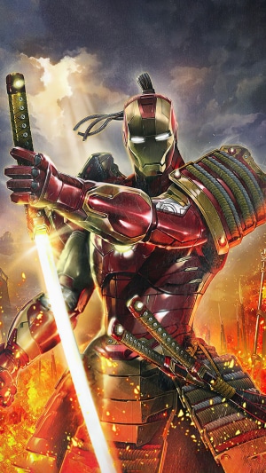 Iron Man Samurai Artwork 4K