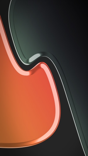 Abstract digital art with orange and dark gray curves
