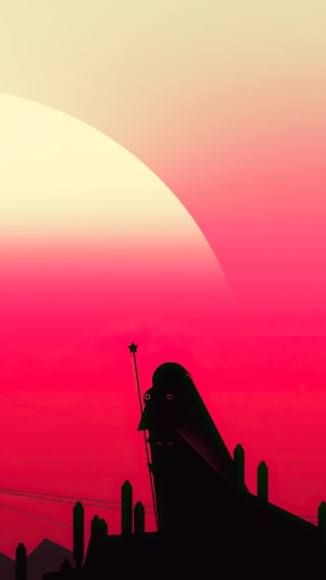 Silhouette of a wizard with a star wand