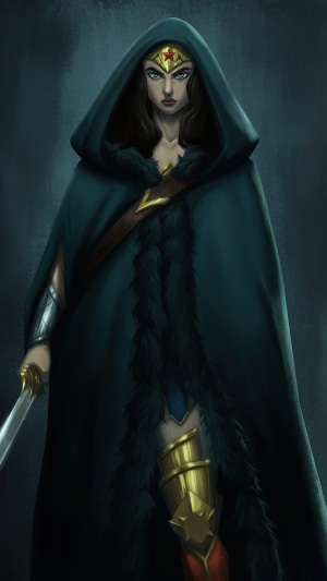 Wonder Woman with Hooded Cape and Sword