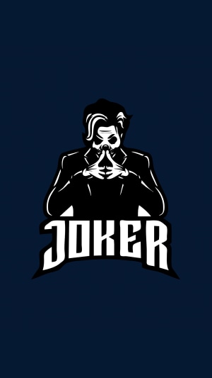 Joker character with text logo