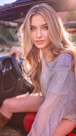 Alexandra Lenarchyk in a car