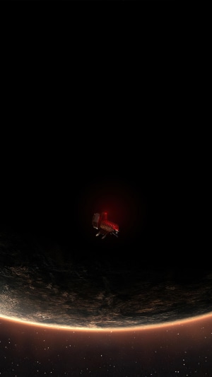Spaceship near a planet in deep space 4K