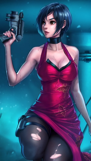 Ada Wong from Resident Evil 2 holding a gun
