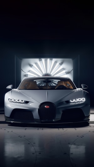 Bugatti Chiron Front View in Wind Tunnel