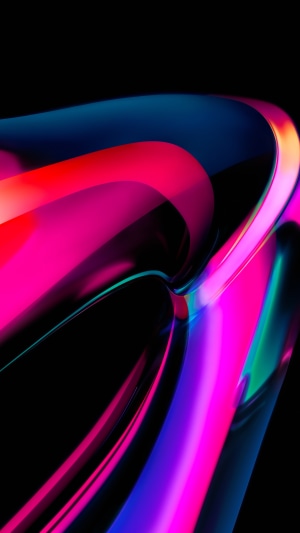 Abstract colorful fluid shapes on black background