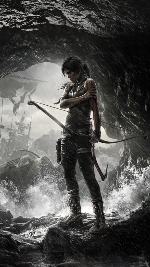Lara Croft from Tomb Raider with a bow