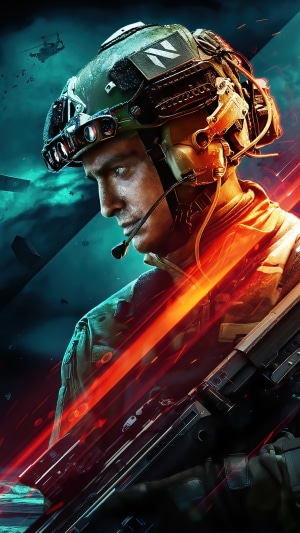 Soldier with "N" symbol on helmet from Battlefield 2042