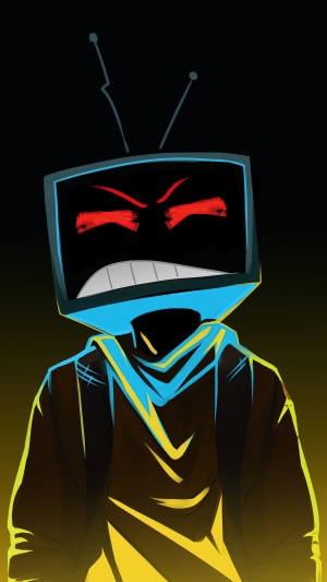 Artwork of a character with a TV head