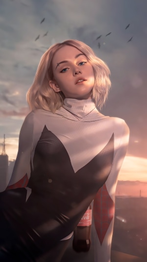 Gwen Stacy from Spiderman artwork 4K