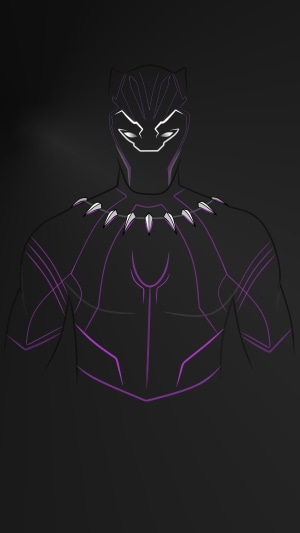 Black Panther minimalist digital art