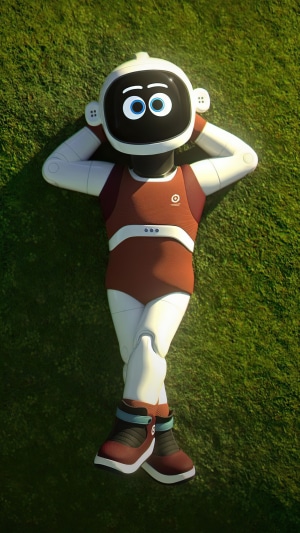 Mono Mars robot lying on grass