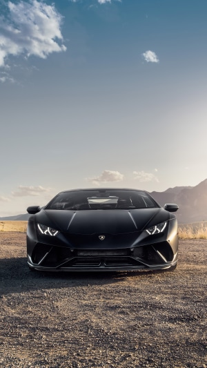 Black Lamborghini Huracan Performante on a dirt road