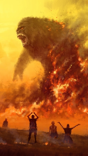Kong from Skull Island engulfed in flames