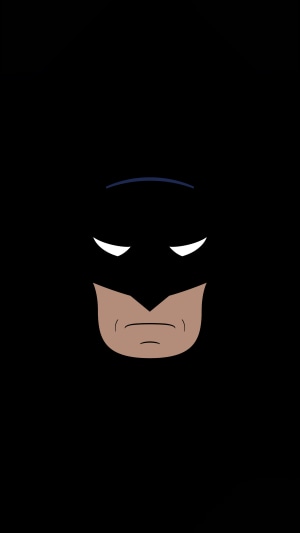 Minimalist Batman face on black background