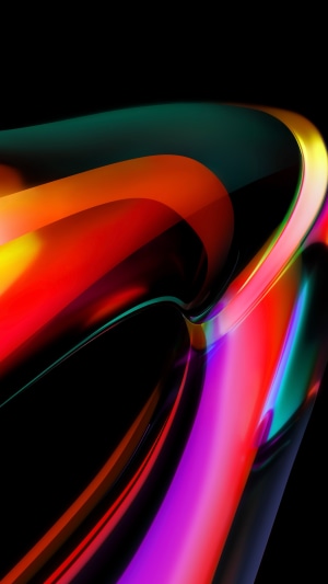 Abstract colorful light streaks on black background