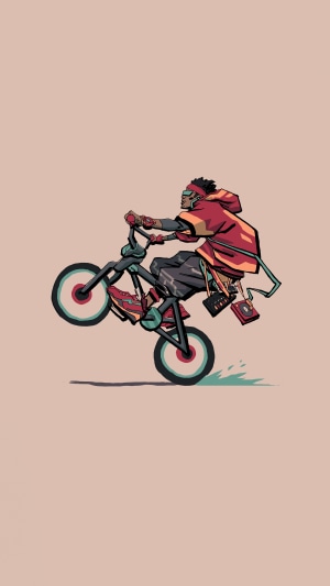 Man performing a bicycle wheelie