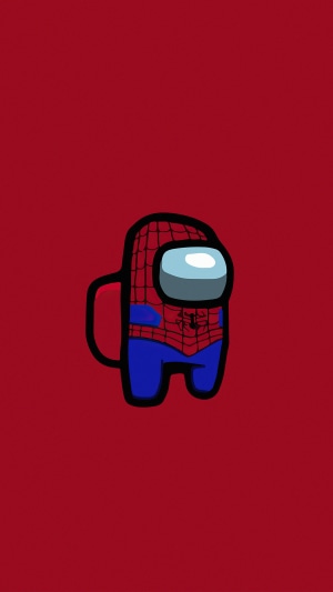 Among Us character dressed as Spider-Man