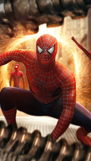 Spider-Man artwork with multiple Spider-Men