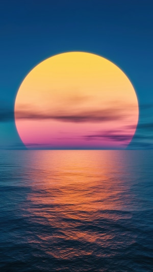 Sunset over the ocean 4K