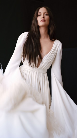 Kacey Musgraves in a white dress
