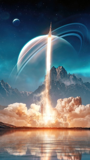 Rocket Launching from a Mountainous Alien Planet