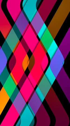Abstract digital art with overlapping colorful shapes