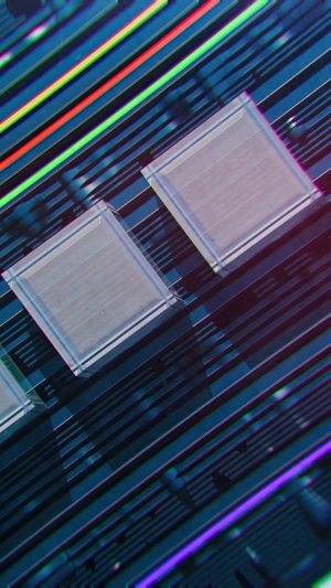 Abstract digital art with colorful lines and squares