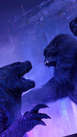 Godzilla vs. Kong in a city