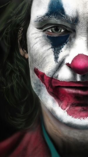 Close-up of Joaquin Phoenix as Joker