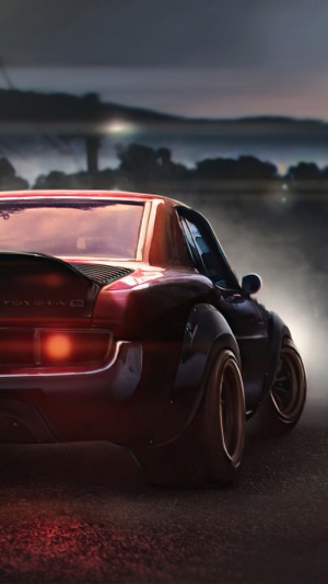 Red Toyota Celica Widebody Art