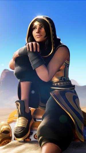 Fortnite character in desert setting