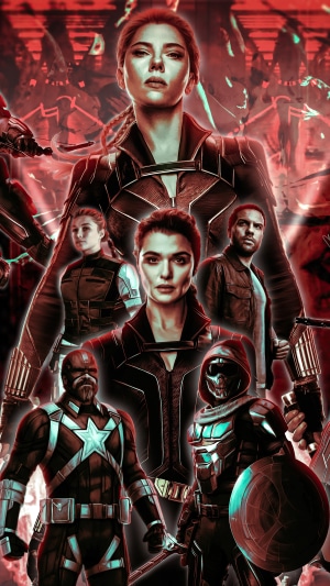 Black Widow characters artwork 4K