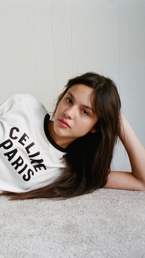 Olivia Rodrigo wearing a Celine Paris t-shirt