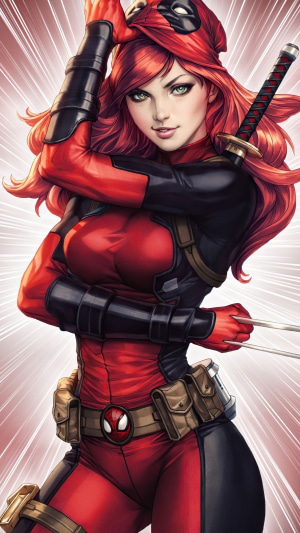 Female Deadpool and Mary Jane artwork