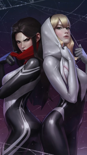 Silk and Gwen Stacy from Marvel Comics