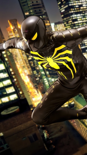Spiderman in black and yellow suit
