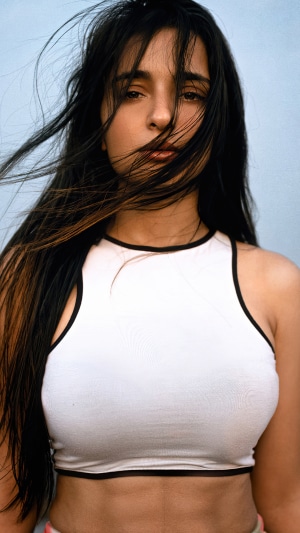 Model with long dark hair