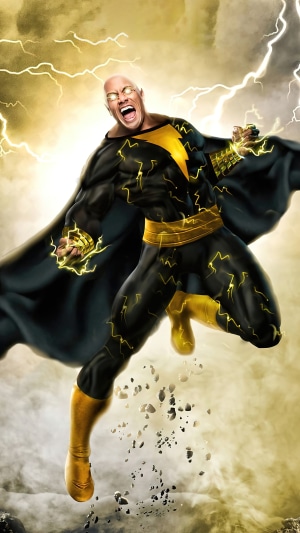 Black Adam with lightning