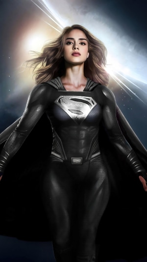 Supergirl from DC Comics in black suit
