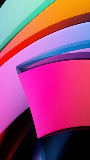 Abstract digital art with colorful curved shapes