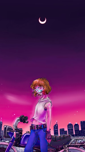 Synthwave Biker Artwork