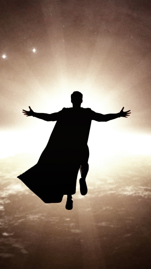 Superman flying with arms outstretched
