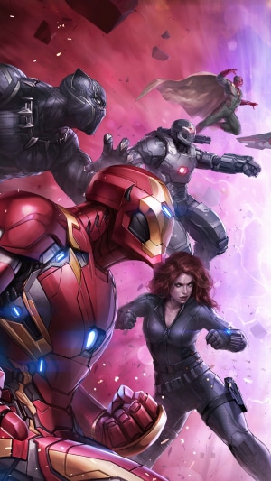 Marvel Future Fight Iron Man Black Panther War Machine Vision Black Widow