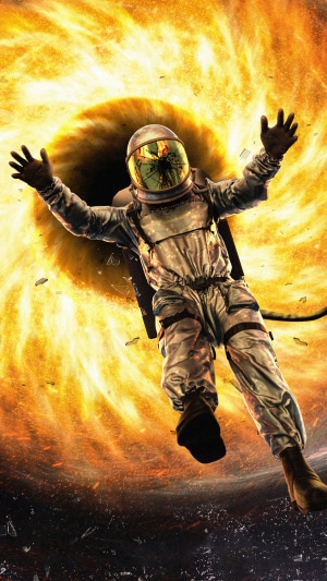 Astronaut falling into a black hole