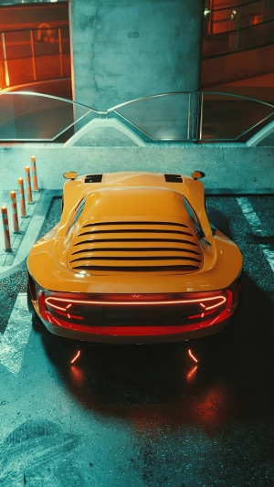 Orange Dodge Viper 4K