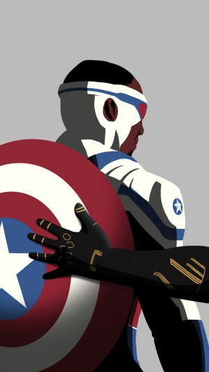 The Falcon and The Winter Soldier Captain America Minimalist Art 4K